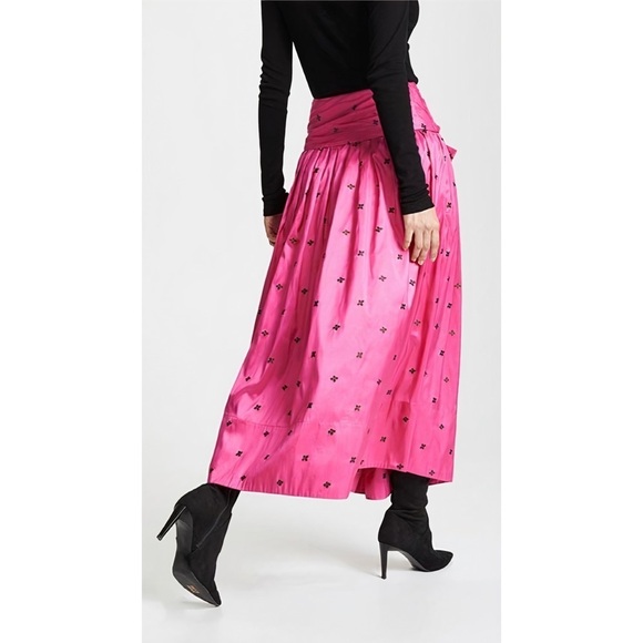 NWT Ulla Johnson Midi Silk-Blend Floral Aglae Skirt - Picture 7 of 10